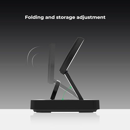 Wireless Charger Station 3 in 1, Fast Charging for iPhone 15/14/13/12 Pro/Max/Mini/Plus, Apple Watch 8/7/6/SE/5/4/3/2, AirPods 3/2/Pro/Pro 2, with Adapter (Black)