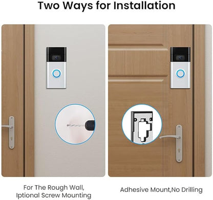 No-Drill Adhesive Mount for Ring Video Doorbell, Doorbell Bracket for Home Apartments Office ( for Ring Video Doorbell (2nd Generation - 2020 Release))