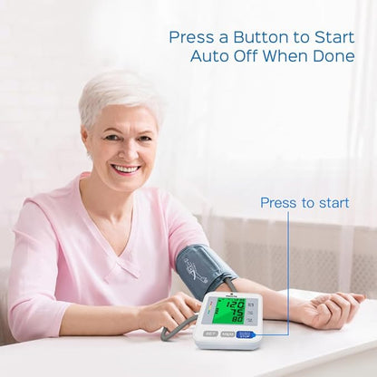 Panacare Blood Pressure Machine, Automatic Upper Arm Blood Pressure Monitor for Home use, 2x99 Readout and BP Cuff, 3.4" 3-Color Backlit Screen, Adjustable Large Cuff (8 to 16 inches), Gray