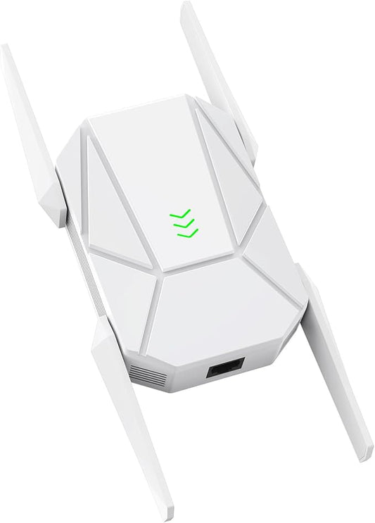 2025 AX1800 WiFi 6 Extender Signal Booster - Dual Band 2.4G/600Mbps & 5.8G/1200Mbps, WiFi Extender with Gigabit Port, 802.11AX Tech, 12999 Sq.Ft Long Range WiFi Repeater, Connects 100+ Devices