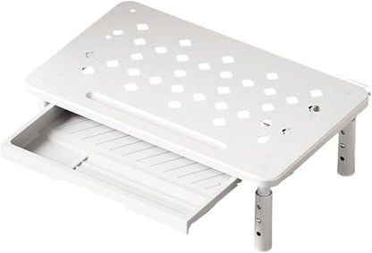 LUOOHL Adjustable Monitor Stand with Storage Shelf Ergonomic Designs for Home Office Workspaces Steel Construction Quick Assembly Desktop Organizers for Electronics