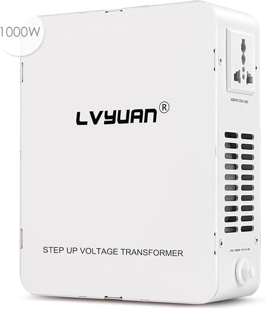 LVYUAN 1000W 110/120V to 220/240V Voltage Converter Step Up Transformer Electrical Converter with Circuit Breaker Protection for Euro China Korea Appliances[3 Year Warranty]