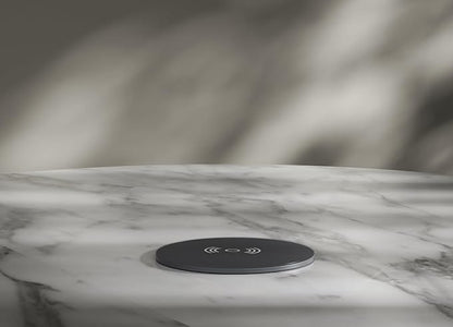MAZZGOFOR Pop up Outlet - 4-inch Hole,4-AC Outlet,20W USB C,15W Wireless Charging,2-USB Port,Desktop Recessed Grommet Power Outlet for Kitchen Island Countertop,6 ft Cable,Grey