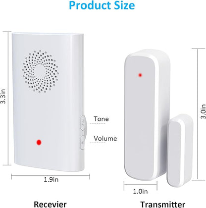 Wireless Door Sensor Chime, Door Open Alarm When Entry Business/Office/Store (500ft Range 51 Ringer Adjustable Volume) Home Alert Bell for Kid/Toddler Safety