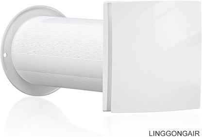 LINGGONGAIR Room Ventilation Fan 4-inch 5W EC Motor, Two-Way Wall Exhaust Fan with Ceramic Filter & Reversible Remote, Suitable for Home, Attic, Garage, Company, and Air Circulation