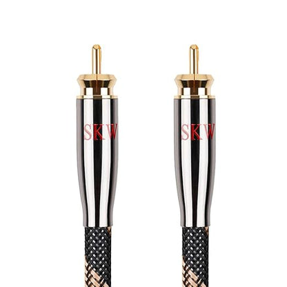SKW Digital Coaxial Cable RCA to RCA Multiple Shield with Ultra-high Purity Copper Subwoofer Cable for HiFi Systems 9.8ft/3M