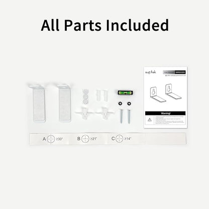 suptek Soundbar Wall Mount Shelf – Wall Mount Bracket for Sony, Samsung, Vizio, LG, Sonos Sound Bars – Under TV Mounting, Space-Saving Design, White (SBR001GDSW)