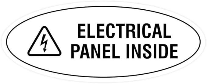 Signs ByLITA Oval Electrical Panel Inside Sign (White) - Medium 2 Pack