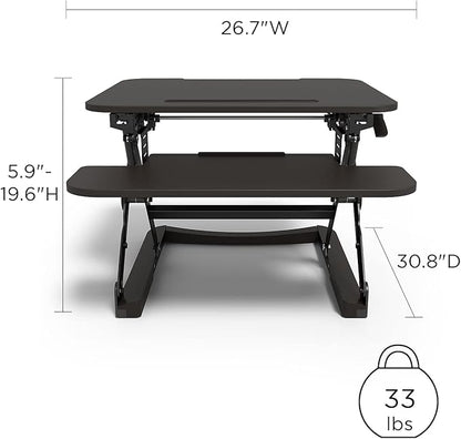 Union & Scale Staples Flexfit 27-inch Adjustable Desk Riser, Black, 2/Pack (UN44901-CCVS)