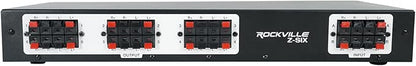 Rockville Z-SIX 300W 6-Zone Audio Zoner 8-Ohm, Multi-Room Control, Dual Source Inputs, Volume Control, for Home and Commercial Audio Systems