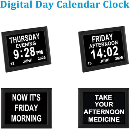 Jaihonda 8 Alarm Options Clock with Day and Date for Elderly,Level 10 Dimmable Dementia Clocks for Seniors,Large Diaplay Digital Clocks with Large Number,Alzheimers Clock(8 inch)