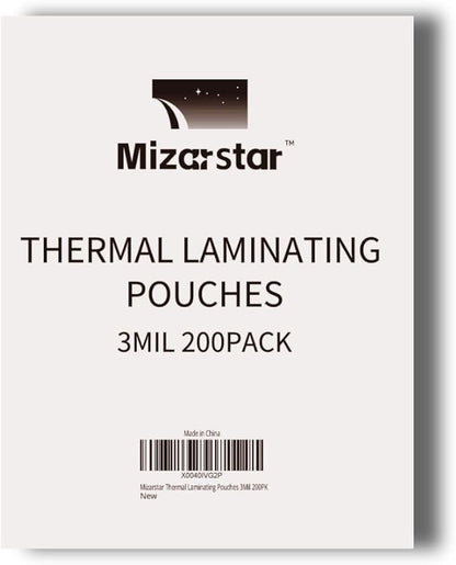 Mizarstar Thermal Laminating Pouches, 9 x 11.5 Inches, 3 Mil, Letter Size, Clear, 200 Pack, Premium Quality Laminating Sheets