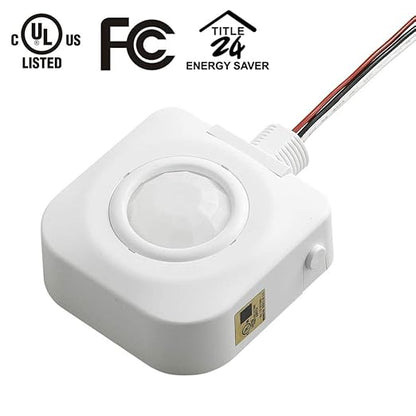 ECOELER High-Bay Occupancy Sensor Switch, 360° Passive Infrared PIR Ceiling Sensor, 120-277VAC, Neutral Wire Required, Automatic Commercial/Residential Lighting Solution, UL Listed, 10 Pack