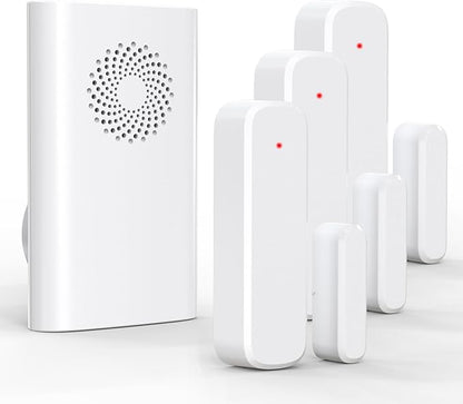 Door Chime, Wireless Door Open Sensor Alarm When Entry Business/Office/Store (500ft Range 51 Ringer Adjustable Volume) Home Alert Bell for Kid/Toddler Safety, 1 Receiver+3 Sensors