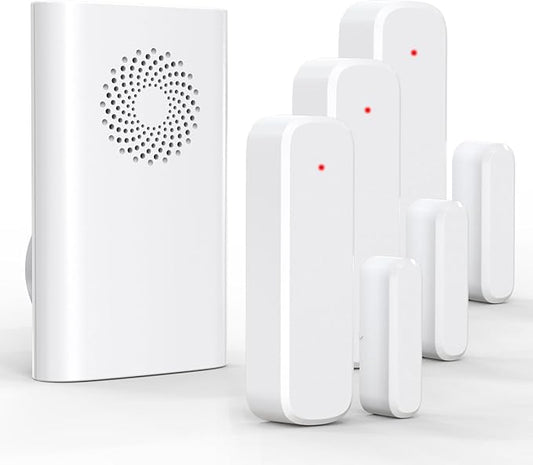 Door Chime, Wireless Door Open Sensor Alarm When Entry Business/Office/Store (500ft Range 51 Ringer Adjustable Volume) Home Alert Bell for Kid/Toddler Safety, 1 Receiver+3 Sensors