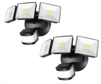 OREiN 2-Pack Motion Sensor Outdoor Flood Lights, 26W 3500LM LED Security Lights with 240° 40FT Detection, Dusk to Dawn/Auto/Test Modes, IP65 Waterproof for Garage, Yard, Porch, Driveway
