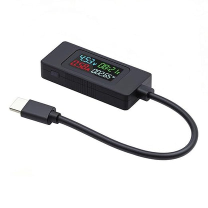 chenyang USB C Power Tester Digital Multimeter 4-30V 0-6.5A Color Screen Digital Display Real-Time Monitoring of Current/Voltage/Power/Work Time