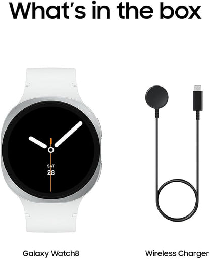 Samsung Galaxy Watch 8 (2025) 44mm Bluetooth Smartwatch, Cushion Design, Fitness Tracker, Sleep Coaching, Running Coach, Energy Score, Heart Rate Tracking, Silver [US Version, 2 Yr Warranty]
