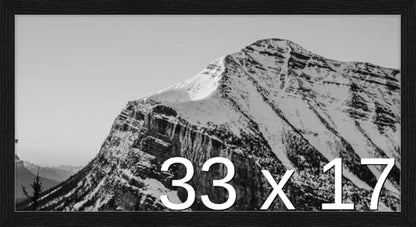Frame It Easy 33 x 17 Black Grain Wood Frame (Derby)