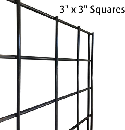 NEESEEYEE Commercial Grade Gridwall Panels – Heavy Duty Grid Panel for Any Retail Display, 2’ Width x 4’ Height, 4 Gridwall Panels Per Carton (Black Finish)