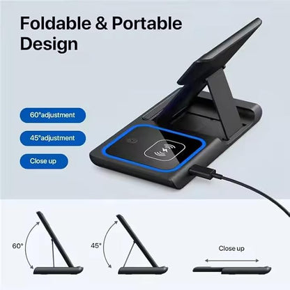 3-in-1 Wireless Charger for iPhone 16/15/14/13/12/11, Apple Watch All Series, AirPods 2/3/4/Pro – Wireless Charging Station for Multiple Devices Apple