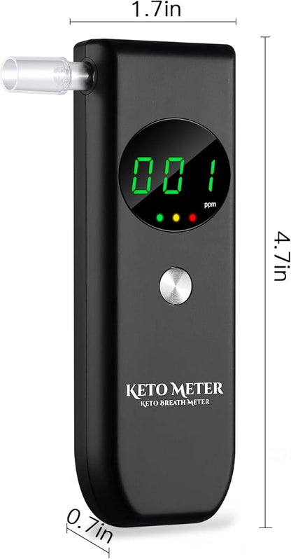 Home Ketosis Breath Analyzer, Professional Ketone Breath Monitoring Meter – High Precision Ketone Monitors Breath Analyzer Ketosis Tester with 10 Mouthpieces for Tracking Your Ketones