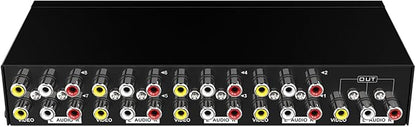 Manual 8Way Video Signals Switcher Box 8in 1Out Video Vid Switching Box Switcher Easy Switching Device Source Management