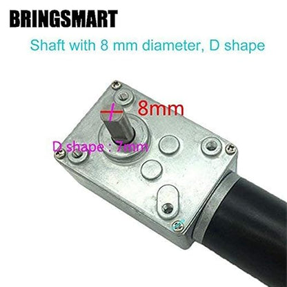 BRINGSMART 24V 40rpm DC Worm Gear Motor 40kg.cm Self-Locking Reversed Mini Turbine Geared Motor for DIY Robot Rotating Table Door Lock Curtain Machine (24V 40rpm)