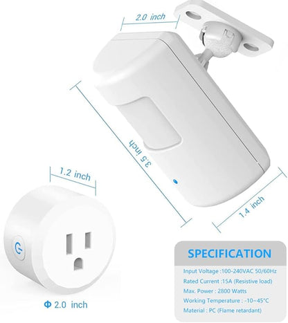 Upgraded Plug-in Motion Activated Light Control, Souphran Wireless Motion Detector and Plug Set, No Wiring, Adjustable Detection Range, Always-on Timer and Light Sensor, (1 Pack-new)