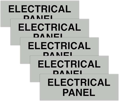 All Quality Basic Electrical Panel Sign - Fire Regulation Safety Compliance Sign - Lt Gray - Large (5 Pack)