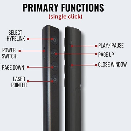 Red Star Tec PR-819V Presentation Clicker- Wireless Presenter PowerPoint Clicker with Red Laser Pointer for Presentations, Suitable for School and Business Use
