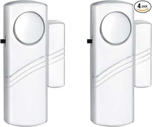 Security Door Window Alarm, 90DB Wireless Sensor Door Window Burglar Alarm, Door Alarms for Kids Safety, Easy Installation Doorbell Alarms for Office House Window Pool (2 Pack)