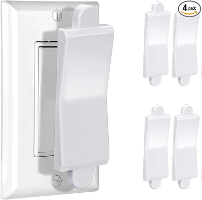 Magnetic Light Switch Guard Cover- PSZEZNZ Light Switch Outlet Covers for Flat Modern Wall Switches-Child Safety Protection(White,4 Piece)