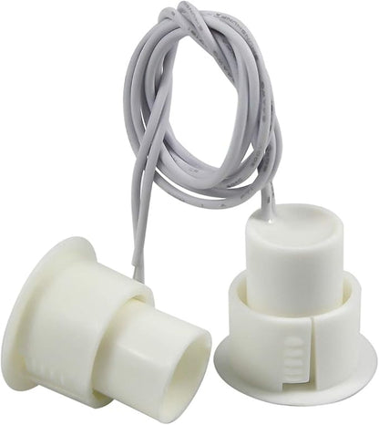 BNYZWOT Recessed Door Contacts NC Security Alarm Window Sensors With Magnetic Reed Switch. 3⁄4 Inch Door Contact Position Switches DCS Work with All Access Control and Burglar Alarm Systems White 5pcs