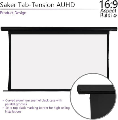 Elite Screens Saker Tab-Tension AcousticProUHD RC1 Kit, 120-INCH 20" Drop Acoustically Sound Transparent Projector Screen, SKT120UH2-E20-AUHD