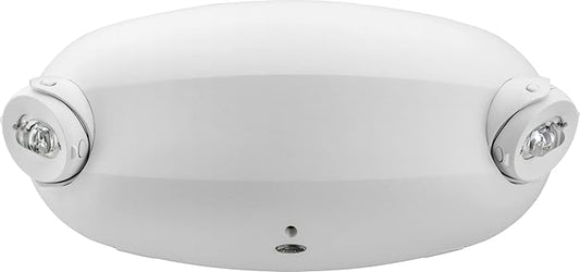 Lithonia Lighting Quantum Emergency Light, Contemporary Commercial LED Emergency Lights with 2 Aimable Lamp Heads, Ceiling or Wall Mount, White Thermoplastic, UVOLT (ELM2L UVOLT LTP M12)