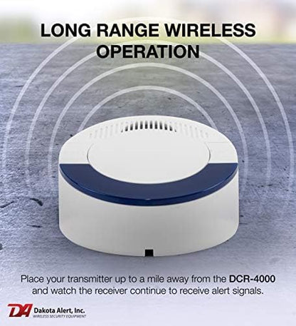 Dakota Alert Wireless Receiver- DCR-4000 Up to 1 Mile Operating Range - Compatible with All Dakota Alert 4000 Series Sensors: SBB-4000, DCHT-4000, DCMT-4000, DCPT-4000, and UT-4000 Transmitters
