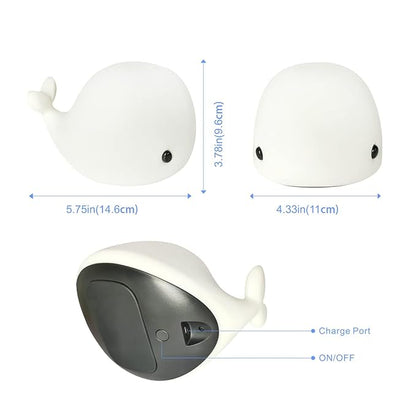 LEDHOLYT Night Light for Kids, Cute Silicone Nursery Dolphin Lamp for Baby and Toddler, Animal NightLight for Bedroom, Squishy Night Lamp for Kids Room (Dolphin)