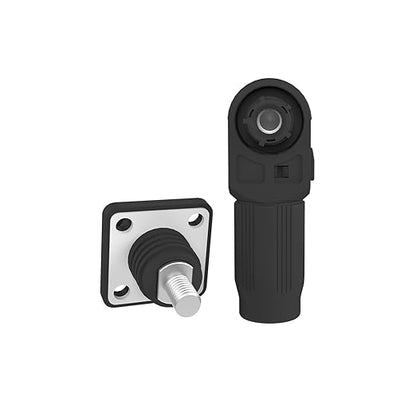 450A Battery Energy Storage Connector, 185mm² High Current Connectors IP67 Waterproof Stud Wiring Power Adapter Quick Plug Terminal Right Angle Plug and Socket (1500V Black)