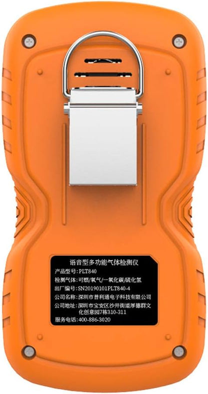 XLA Alert Portable Gas Detector, Gas Clip 4 Gas Monitor Meter Tester Analyzer, Rechargeable LCD Display Sound Light Shock Air Quality Tester, 2 Year Detector…