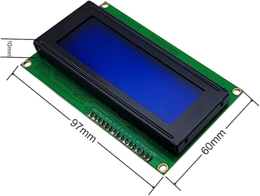 Haldzemo 2004 LCD Screen Display Module 2004A 20x4 Character Serial Blue Backlight DC 5V with IIC/I2C Interface Adapter Board (2 Pack)