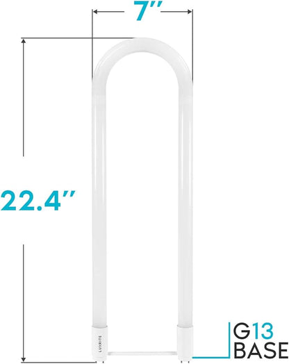LUXRITE U Bend LED Tube Light, T8 T12, 18W (32W Equivalent), 3000K Soft White, 2000 Lumens, Fluorescent Light Tube Replacement, Direct or Ballast Bypass, DLC and ETL Listed, G13 Base (4 Pack)