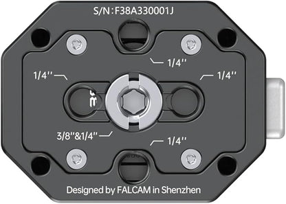 FALCAM F38 Quick Release Kit V2, Quick Release System, Base and Plate with 1/4" and 3/8" Screw Thread for Tripod, Monopod, Stabilizer, Slider - F38B3404
