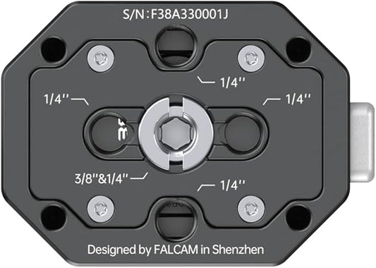 FALCAM F38 Quick Release Base V2, Quick Release System, Base with 1/4" and 3/8" Screw Thread for Tripod, Monopod, Stabilizer, Slider - 3364