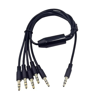 Kework 1.6ft 3.5mm Splitter Audio Cable, 1 Male to 5 Ways Male 1/8 Inch 3.5mm TRS Stereo Jack Headphones Splitter Adapter Y AUX Cable for Smartphones, Computers, MP3, Earphones, Speakers, Subwoofers