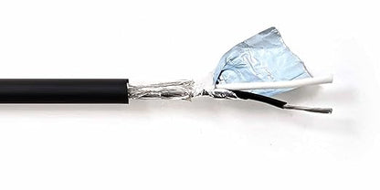KWANGIL 2C 20AWG AMSB Shielded Cable Wire (UL2464) - Highly Flexible Str TC, PVC Ins, OS+TC BRD, PVC JKT for CNC Machine, Stepper Motor, VFD Spindle (Matte Black 25FT)