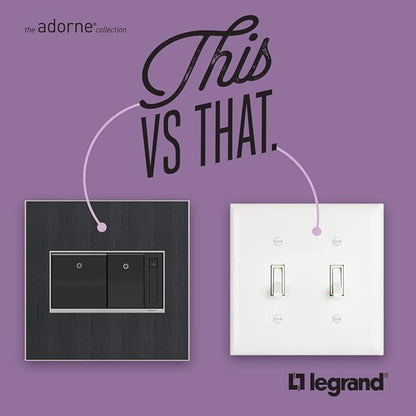 Legrand adorne Brushed Stainless, 1-Gang + Wall Plate, AWM1G3MS4