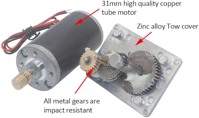 Reversible Gear Motor, 24V 8mm Shaft Gear Motor High Torsion Speed Reduce Electric Motor for Curtain Machine Advertising Equipment Window Opener Smart Device (50RPM)