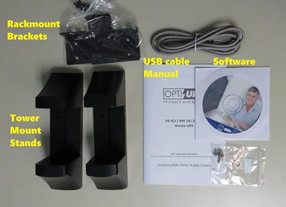 OPTI-UPS DS1000E-RM (Tower/Rackmount) (1000VA / 1000W) Online Double Conversion Uninterruptible Power Supply, Pure Sine Wave, UPS Battery Backup, Surge Protection