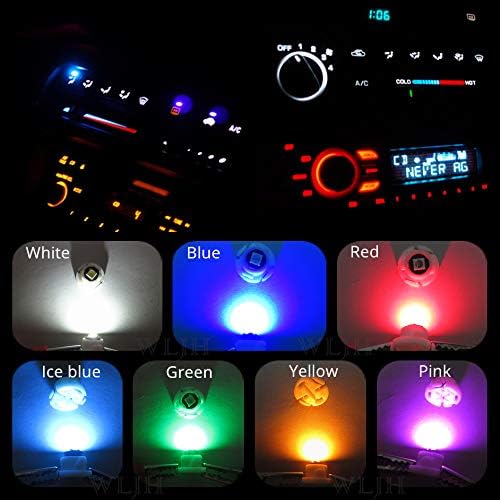 WLJH Blue Dash Indicator Light A/C Climate Control Heater Switch Led Bulbs Kit Compatible For Camry Corolla Tacoma Matrix, Pack of 10